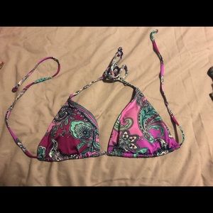Paisley triangle bikini top